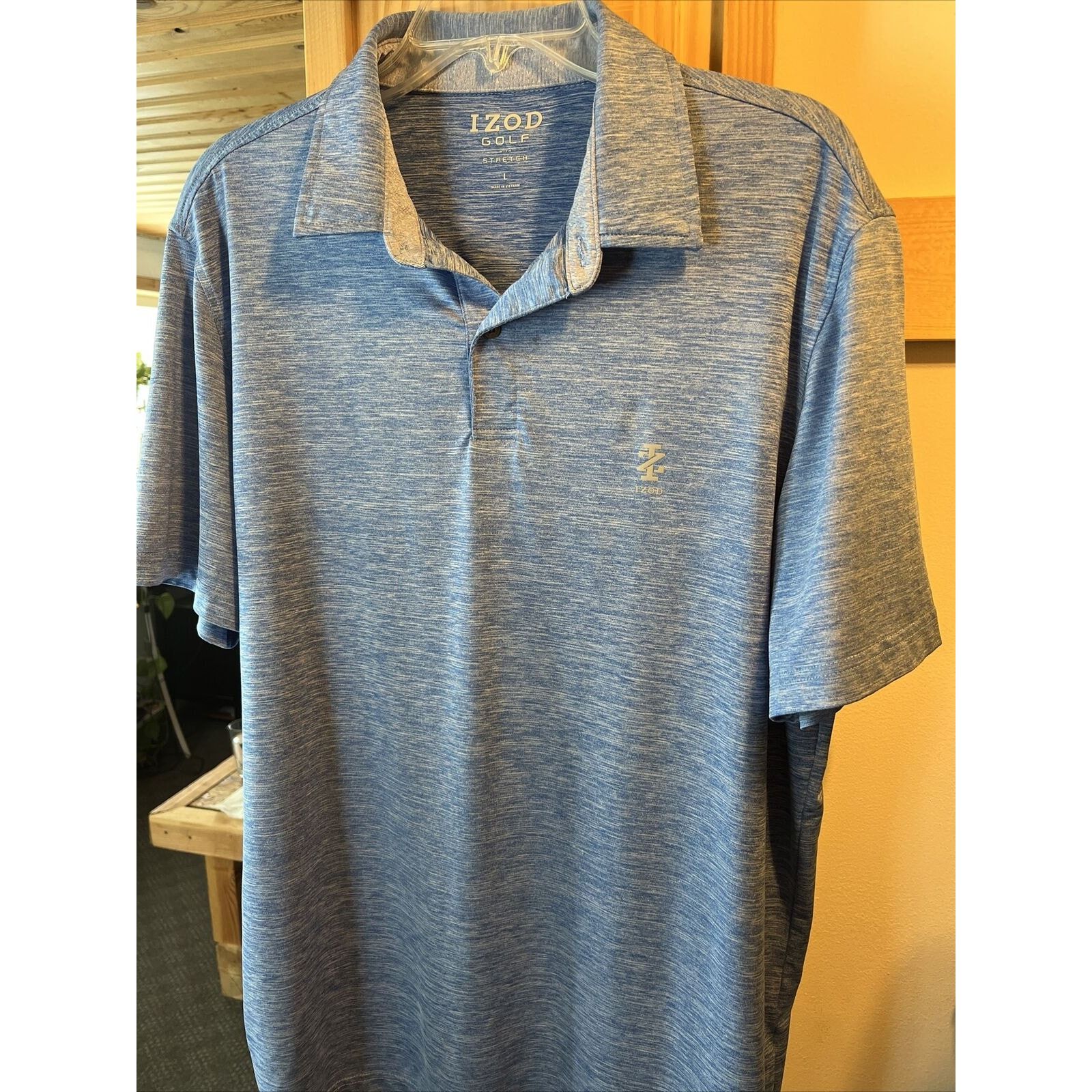 Izod IZOD GOLF Men’s Size L Blue SS Button Polyester Polo Shirt Size US L / EU 52-54 / 3 - 10 Thumbnail