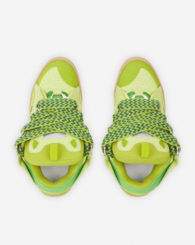 Lanvin o1w1db11124 Curb Leather Sneakers in Green Size US 9 / EU 42 - 4 Thumbnail