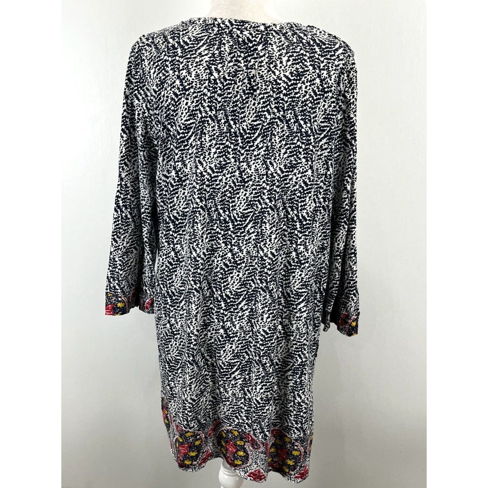 Lucky Brand LUCKY BRAND Dress Shift Boho Multicolor Cotton Women L Short Sleeve Short Dress Bohemian 2000s? Size L / US 10 / IT 46 - 3 Thumbnail
