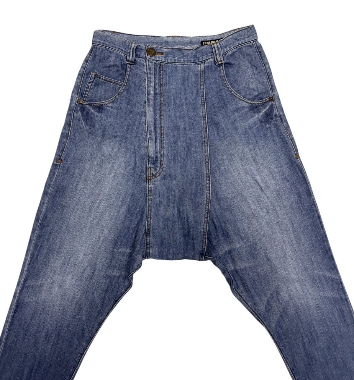 Frapbois × Issey Miyake × Vintage ISSEY MIYAKE DROP CROTCH FRAPBOIS DENIM PANTS Size US 32 / EU 48 - 5 Thumbnail