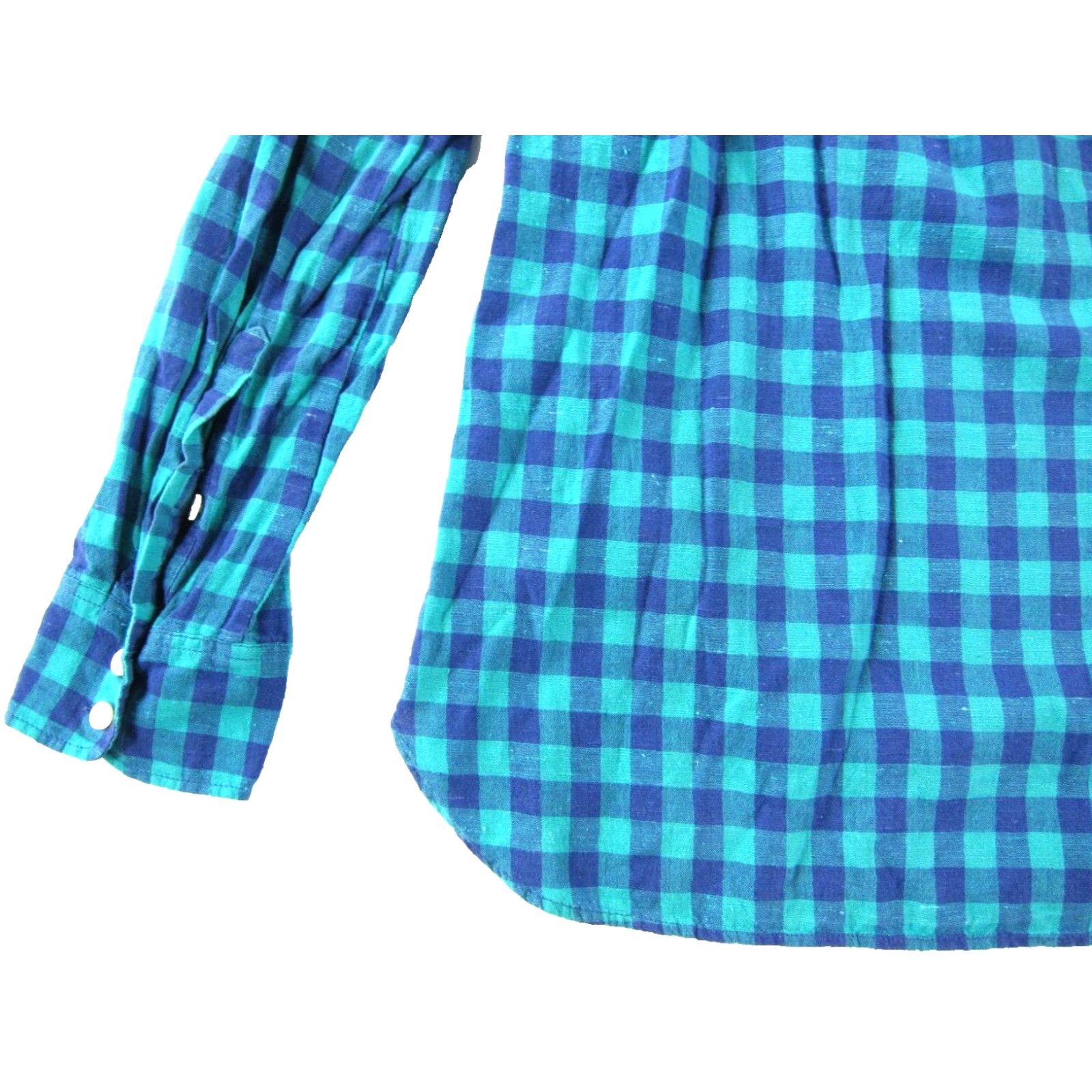 J.Crew J.CREW Blue Purple Plaid 100% Cotton Long Sleeve Collar Pullover Blouse Women 4 Size S / US 4 / IT 40 - 6 Thumbnail