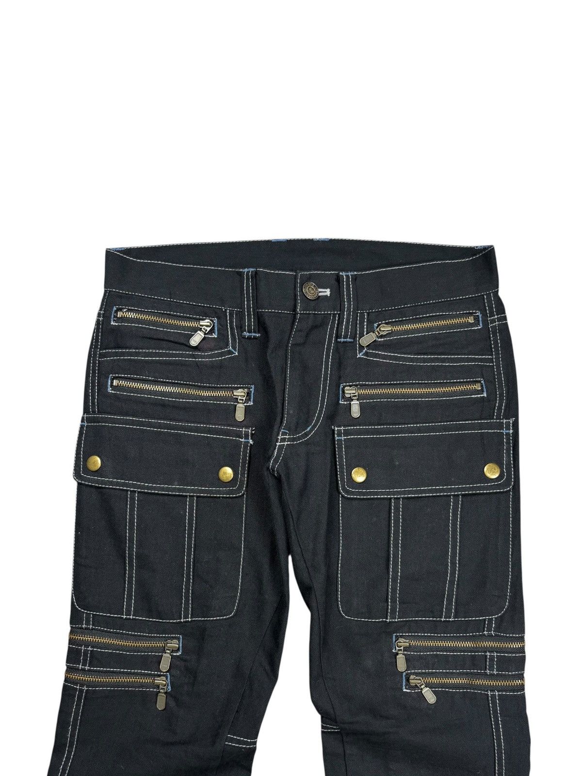 Tornado Mart 2000s Tornado Mart Multizips Contrast Stitching Flared Pant Size US 29 - 5 Thumbnail