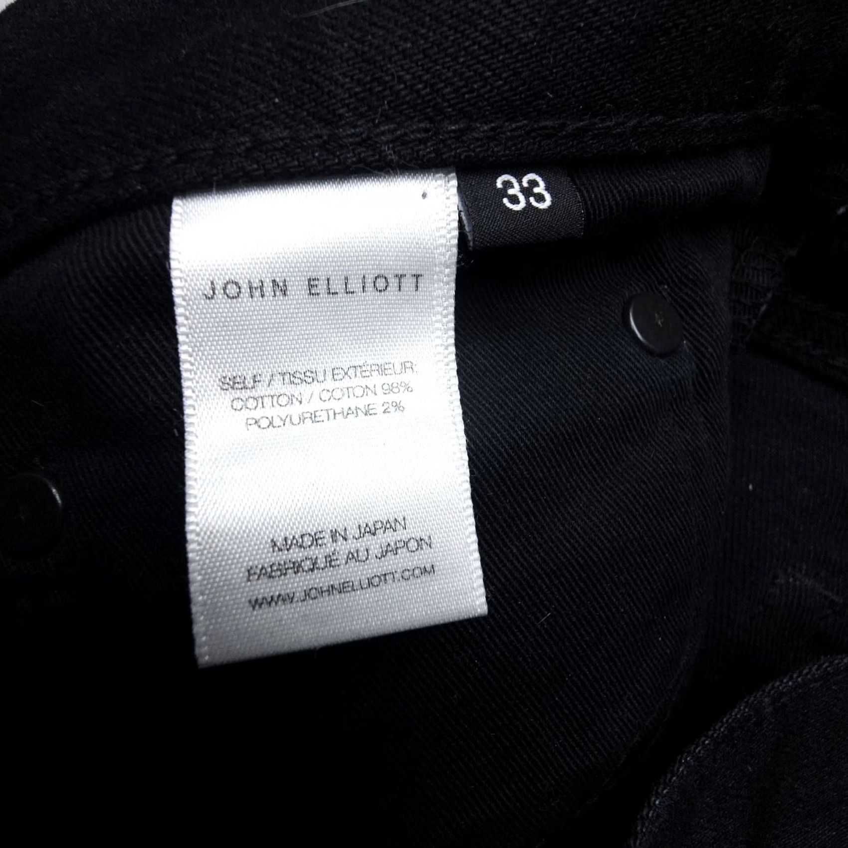 John Elliott John Elliott Jeans The Cast 2 Mens Slim Taper 33 x 30 Black Low Rise Denim Japan Made Jeans Size US 33 - 7 Thumbnail