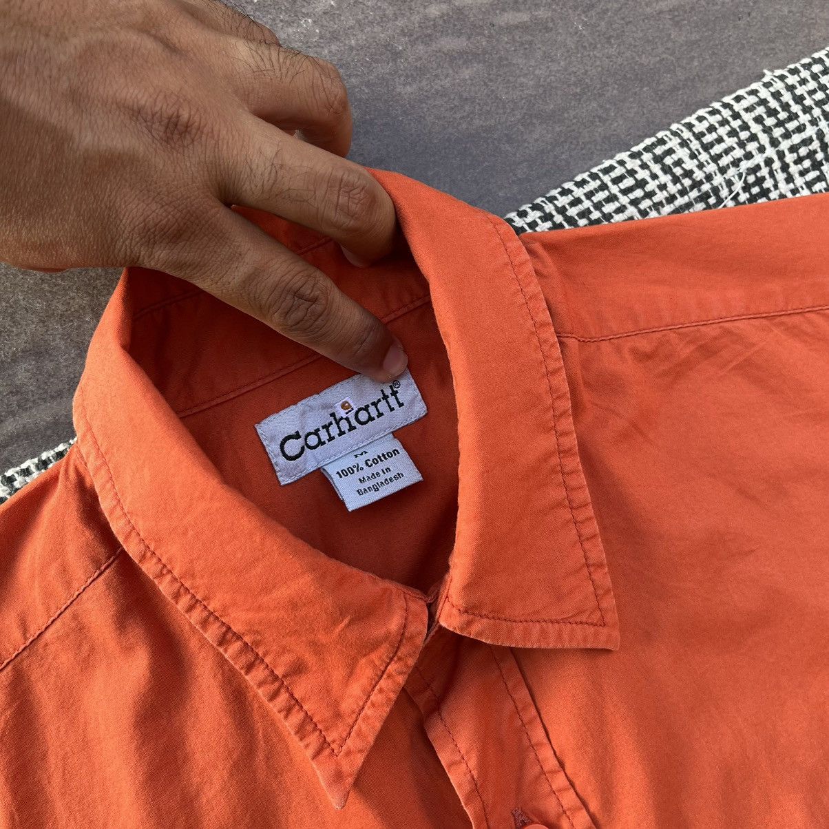Carhartt × Vintage Carhart Work Short Shirt Orenge Size US M / EU 48-50 / 2 - 4 Thumbnail
