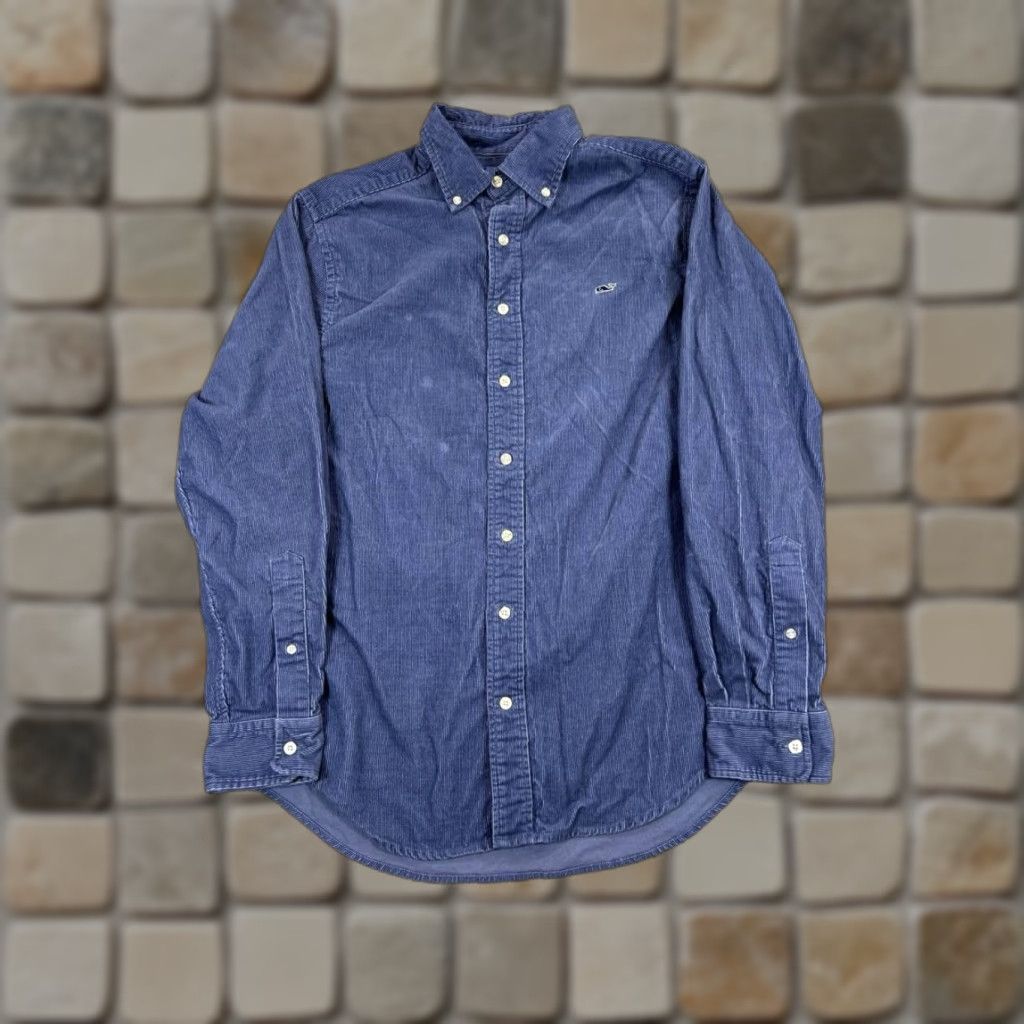 Vineyard Vines VINEYARD VINES Whale Shirt Men M Blue Corduroy Button-Up Button-Down Collared Slim Preppy Casual Size US M / EU 48-50 / 2 - 1 Thumbnail