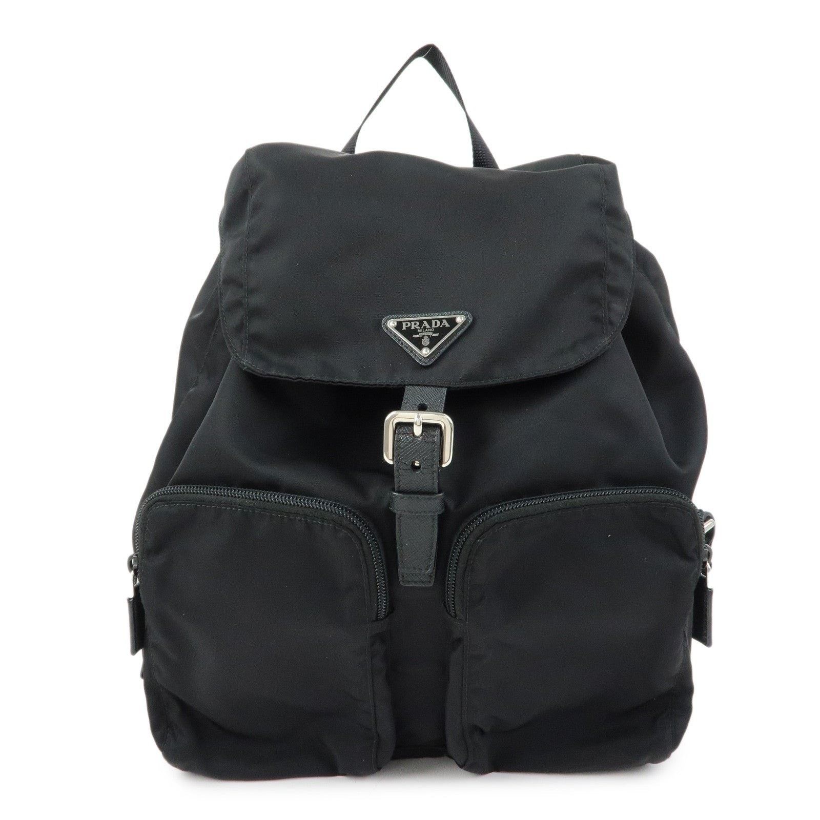 Prada Prada Triangle Logo Nylon Backpack Black Size ONE SIZE - 1 Thumbnail