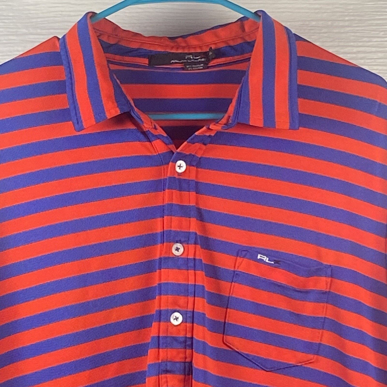 Ralph Lauren Ralph Lauren RLX Shirt Men's XL Blue Red Stripe Pocket Polo Size US XL / EU 56 / 4 - 2 Thumbnail