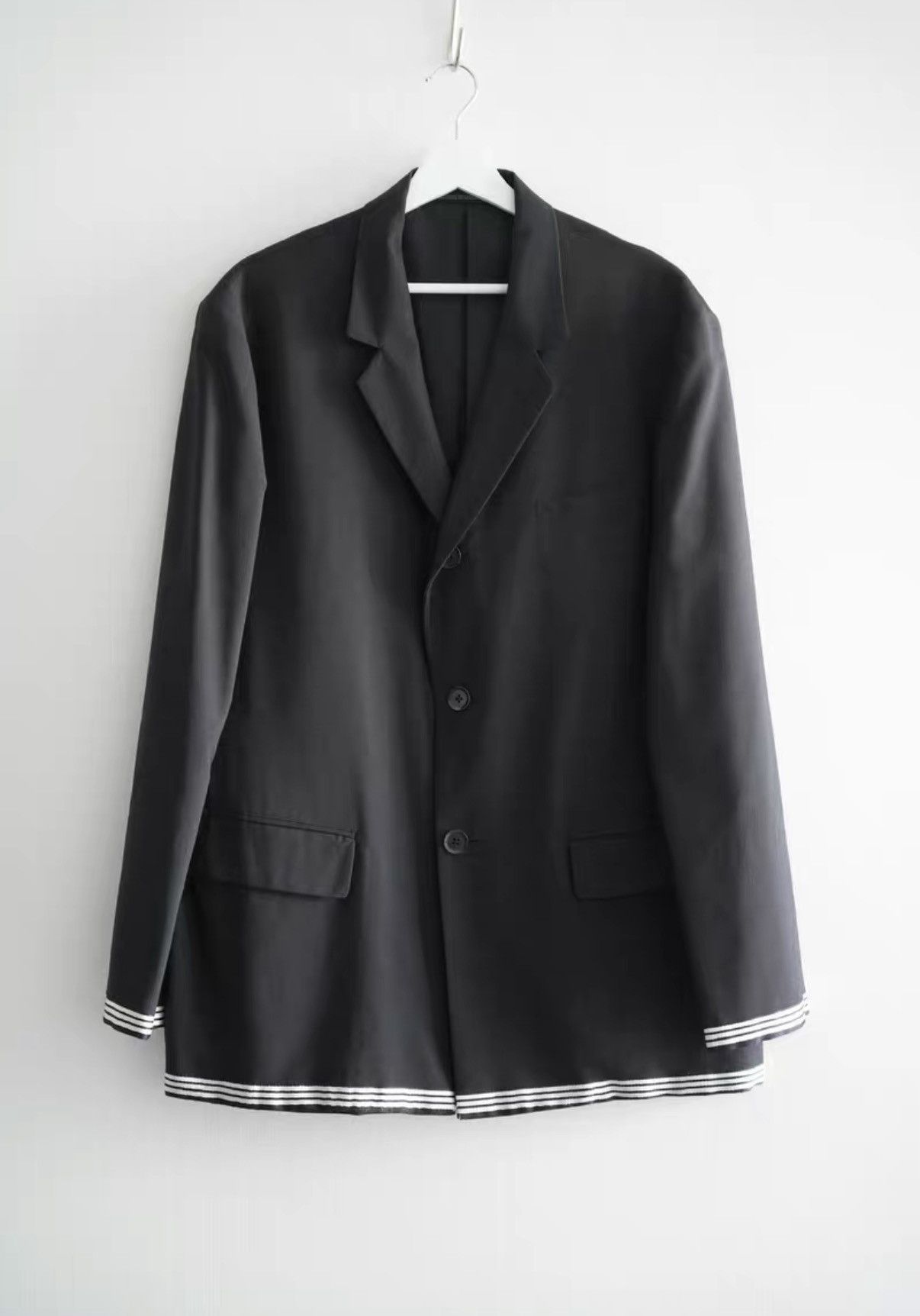 Yohji Yamamoto Yohji Yamamoto 02ss Silk White Stripe Suit K4 Size US L / EU 52-54 / 3 - 1 Thumbnail
