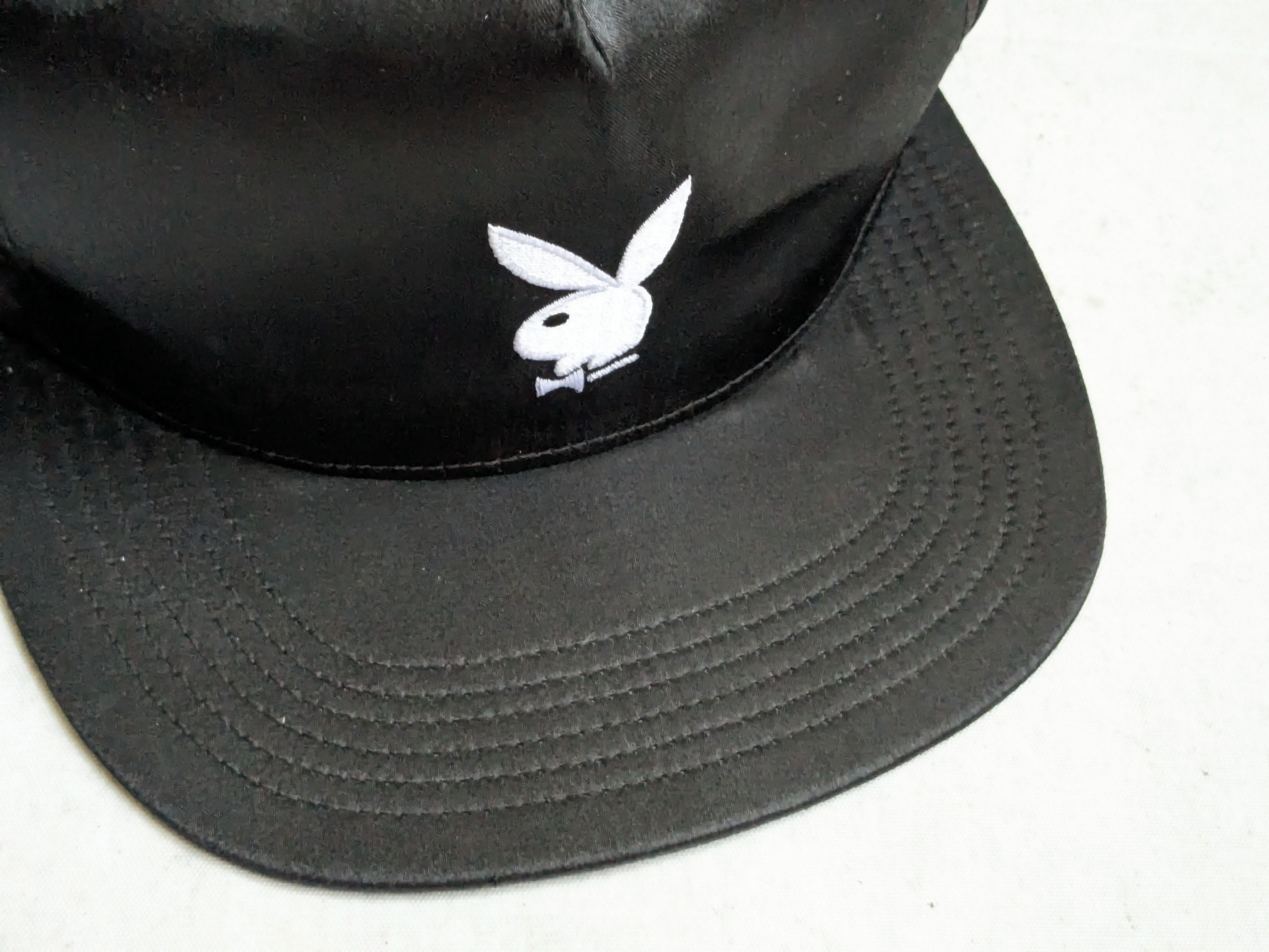 Playboy × Supreme Supreme Playboy Satin 6 Panel Hat Cap Black Adjustable Size ONE SIZE - 4 Thumbnail