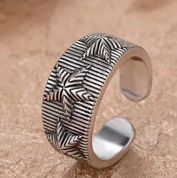 Jewelry Old Retro Five Pointed Star Adjustable Ring Size ONE SIZE - 3 Thumbnail