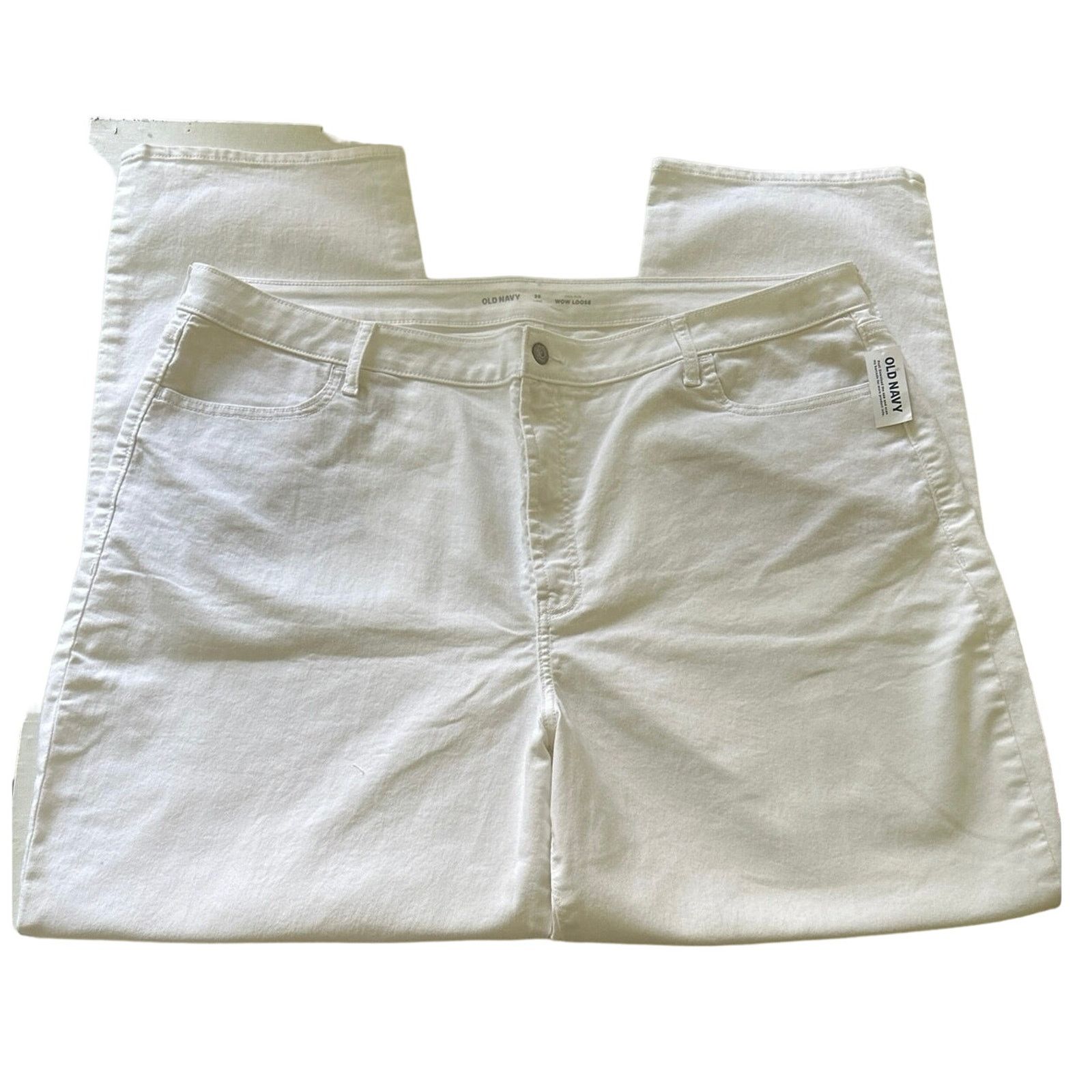 Old Navy Old Navy Womens White High Rise WOW Loose Jeans 28 Size 28" / US 6 / IT 42 - 3 Thumbnail
