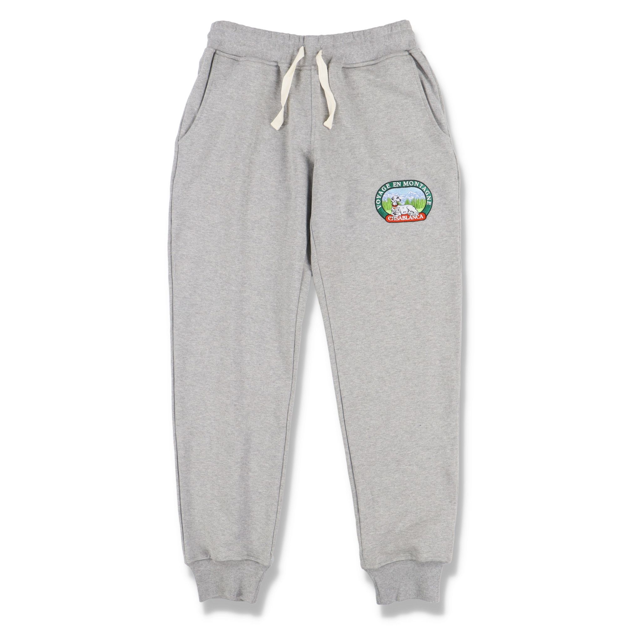 Casablanca Grey Embroidered Voyage En Montagne Logo Sweatpants Size US 28 / EU 44 - 1 Thumbnail