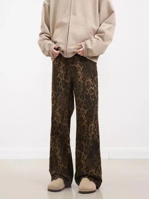 Japanese Brand × Jean Vintage leopard print straight leg jeans Size US 32 / EU 48 - 1 Thumbnail