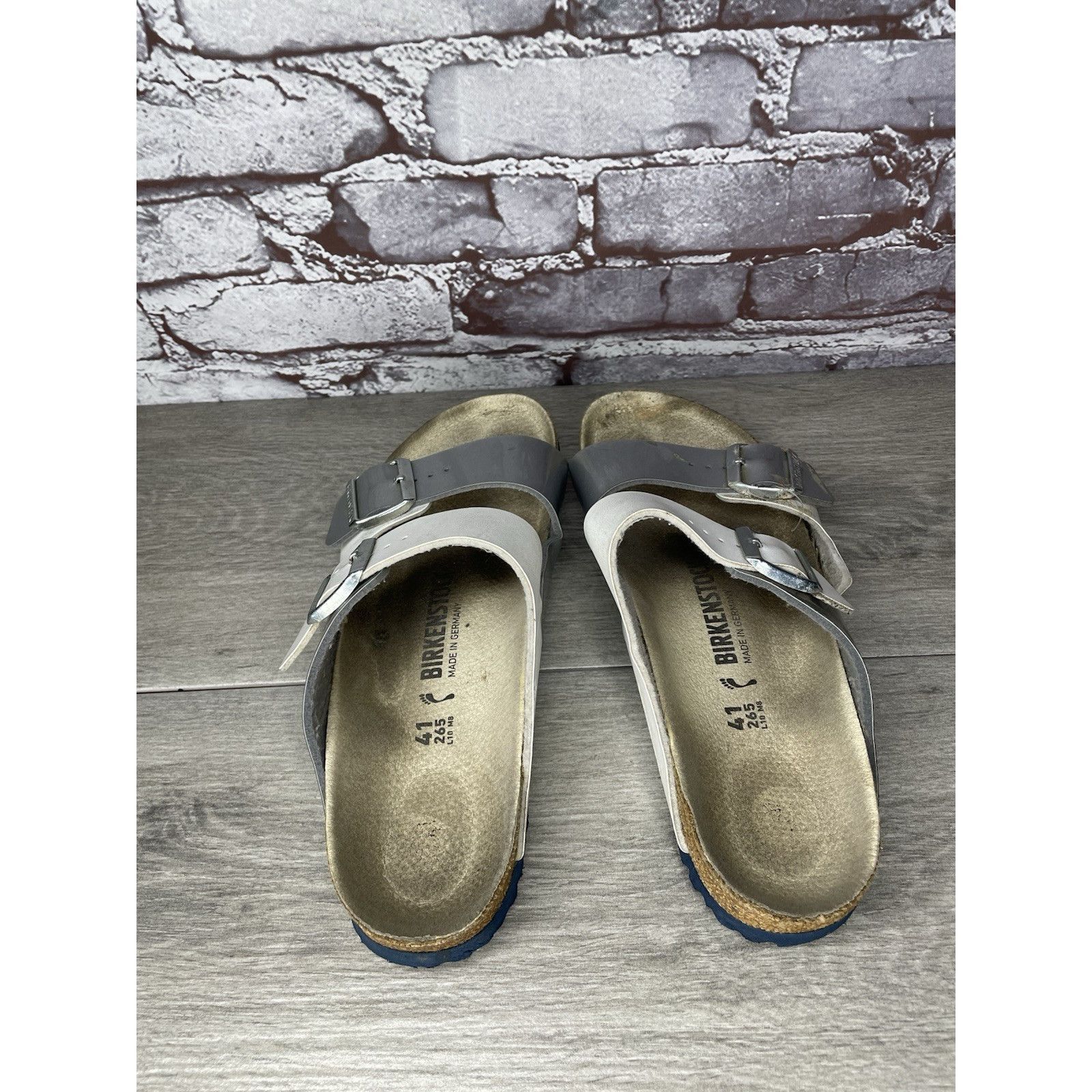Birkenstock Birkenstock Arizona Two Toned Silver White Leather Strap San Size US 10 / IT 40 - 7 Thumbnail