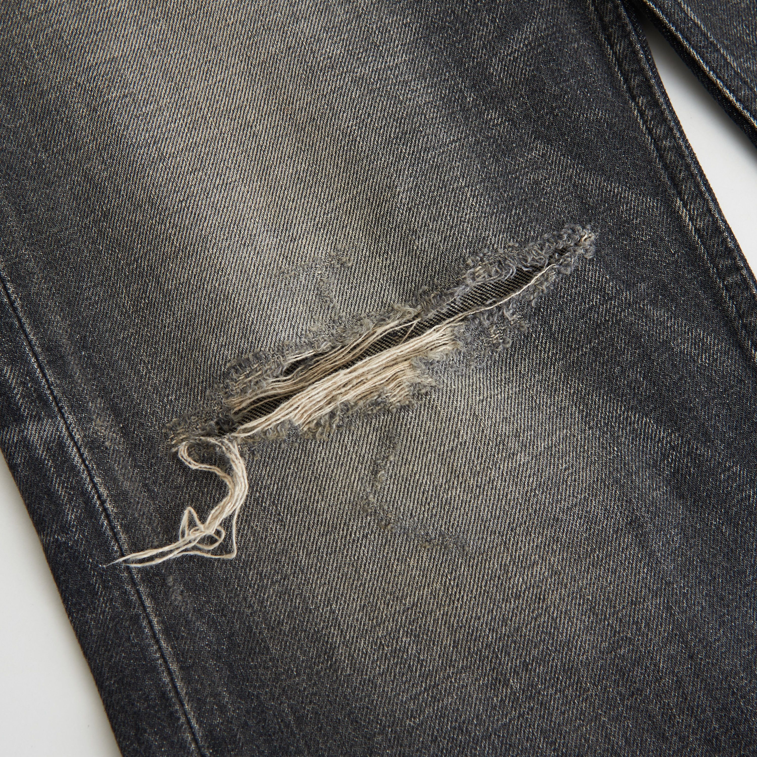 Celine × Hedi Slimane Wesley Jeans - Destroyed Black Paradiso Wash Denim, Low-Rise Size US 34 / EU 50 - 14 Thumbnail