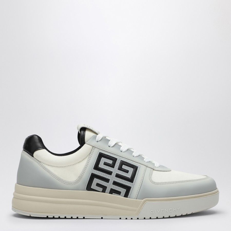 White/black G4 sneaker in dégradé leather and canvas