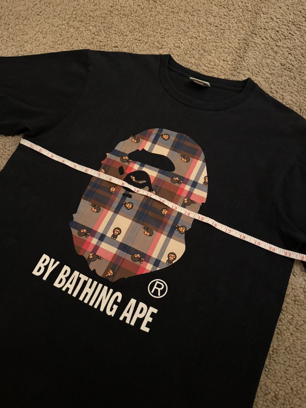 Bape BAPE A Bathing Ape Check by Bathing Tee (L) Size US XL / EU 56 / 4 - 10 Thumbnail