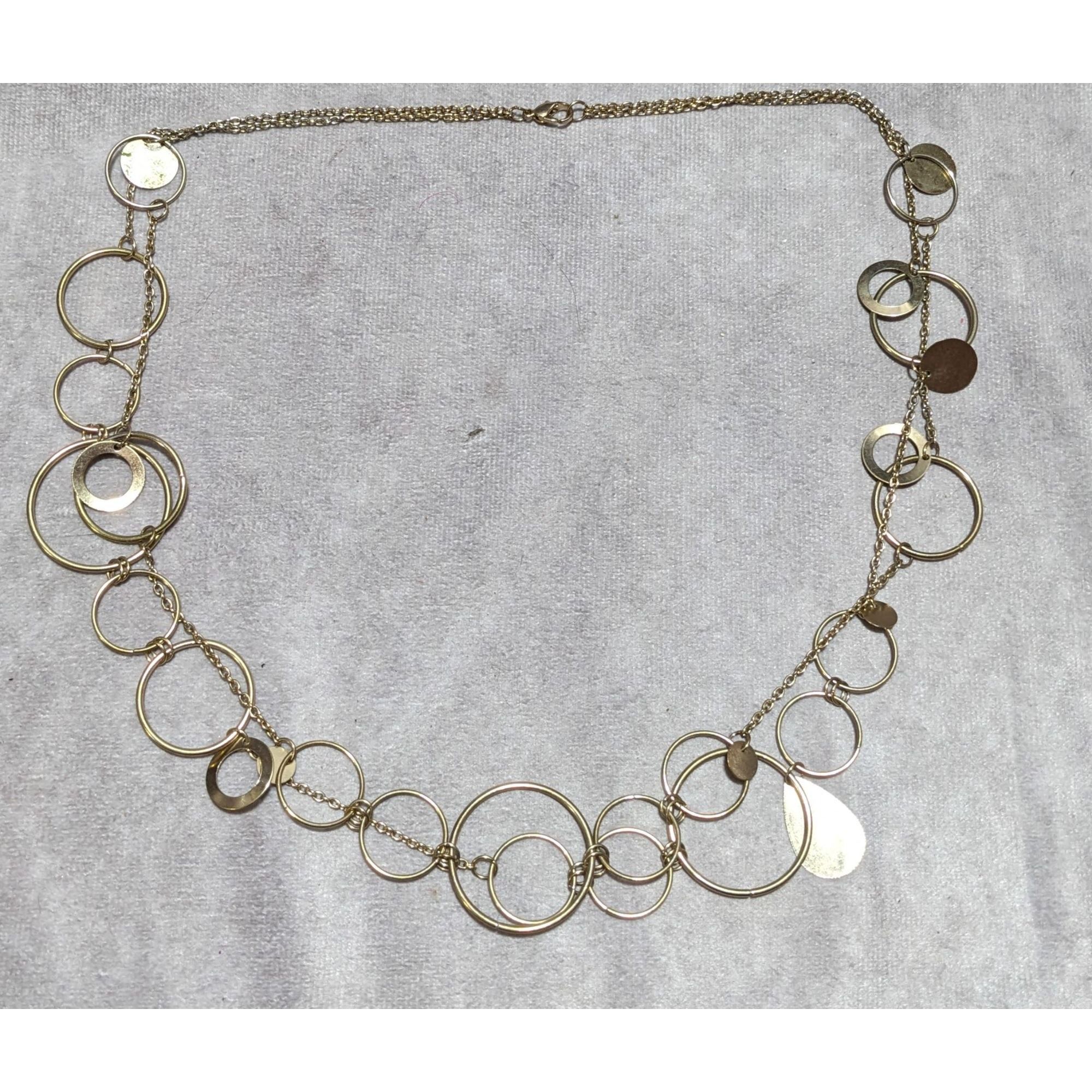 Other Retro Mod Gold Chain Hoop And Charm Necklace Size ONE SIZE - 6 Thumbnail