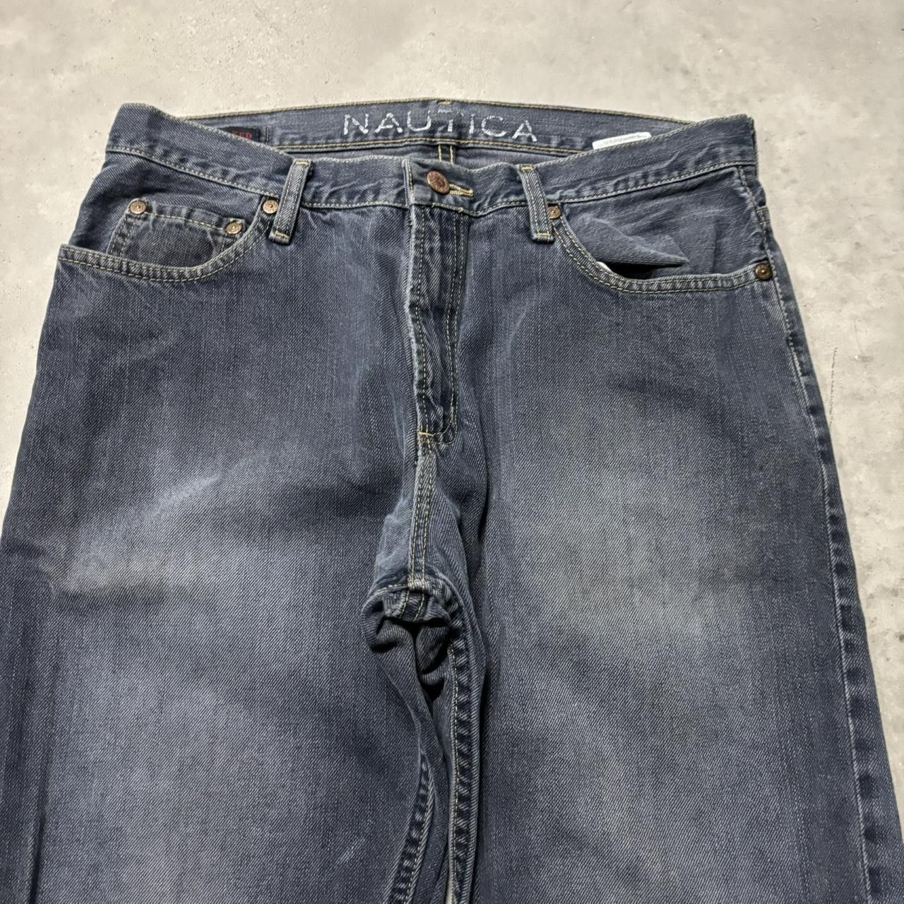 Japanese Brand × Vintage Vintage Y2K/2000s Grunge Faded Dark Wash Denim Jeans! Size US 32 / EU 48 - 5 Thumbnail
