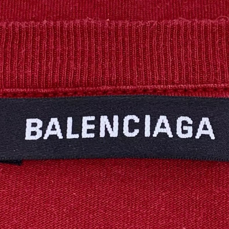 Balenciaga Balenciaga Red Printed Cotton Short Sleeve TShirt-2505 Size US L / EU 52-54 / 3 - 5 Thumbnail