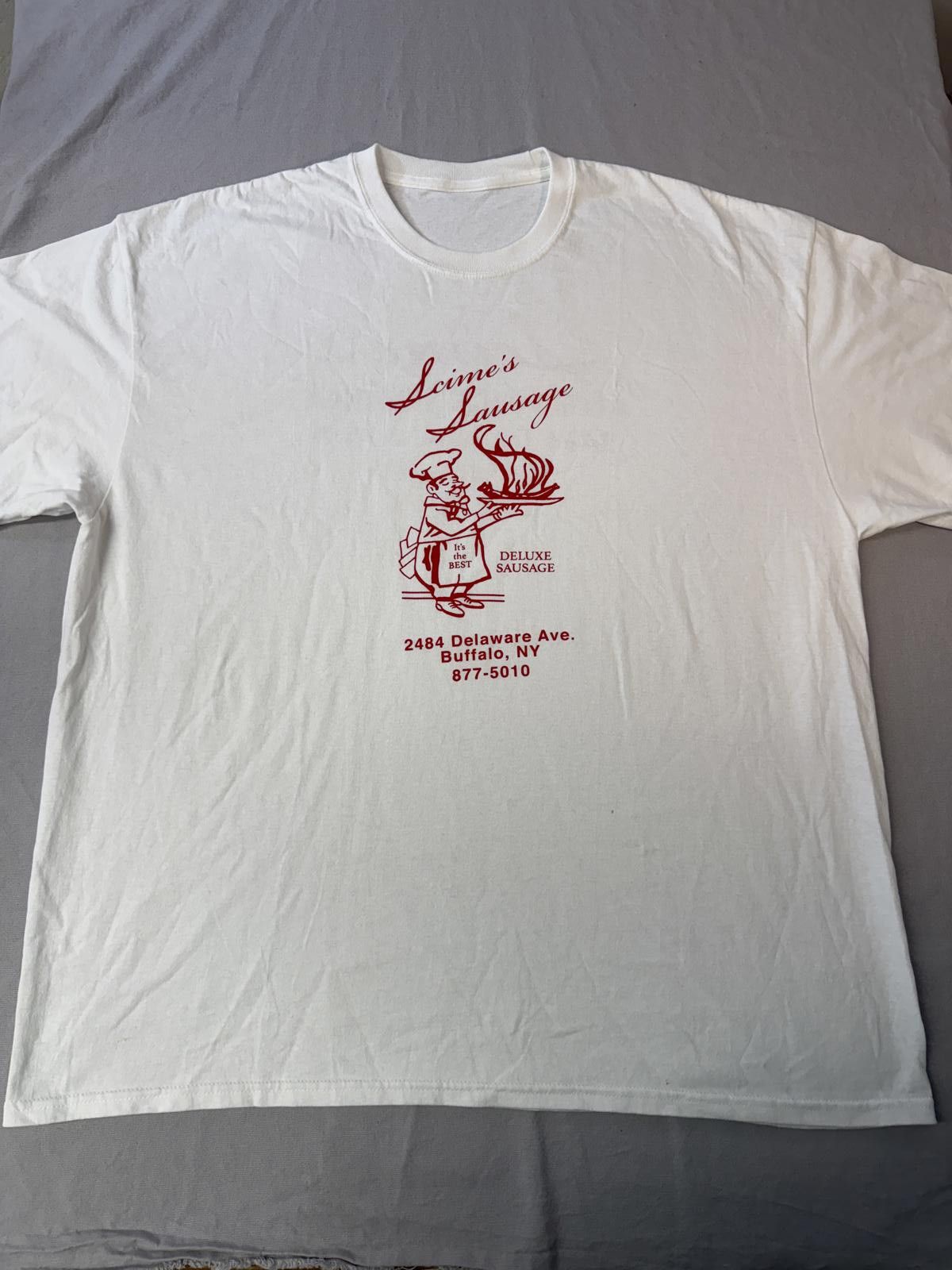 Designer Scimes' Sausage Buffalo NY T-shirt Rite Price Market Tee Size US XXL / EU 58 / 5 - 1 Thumbnail