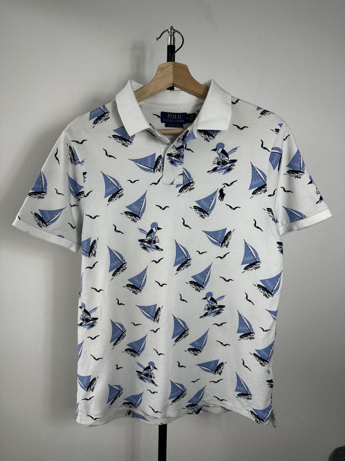 Polo Ralph Lauren Polo Ralph Lauren All Over Sailboat Print Polo Shirt Size US M / EU 48-50 / 2 - 2 Thumbnail