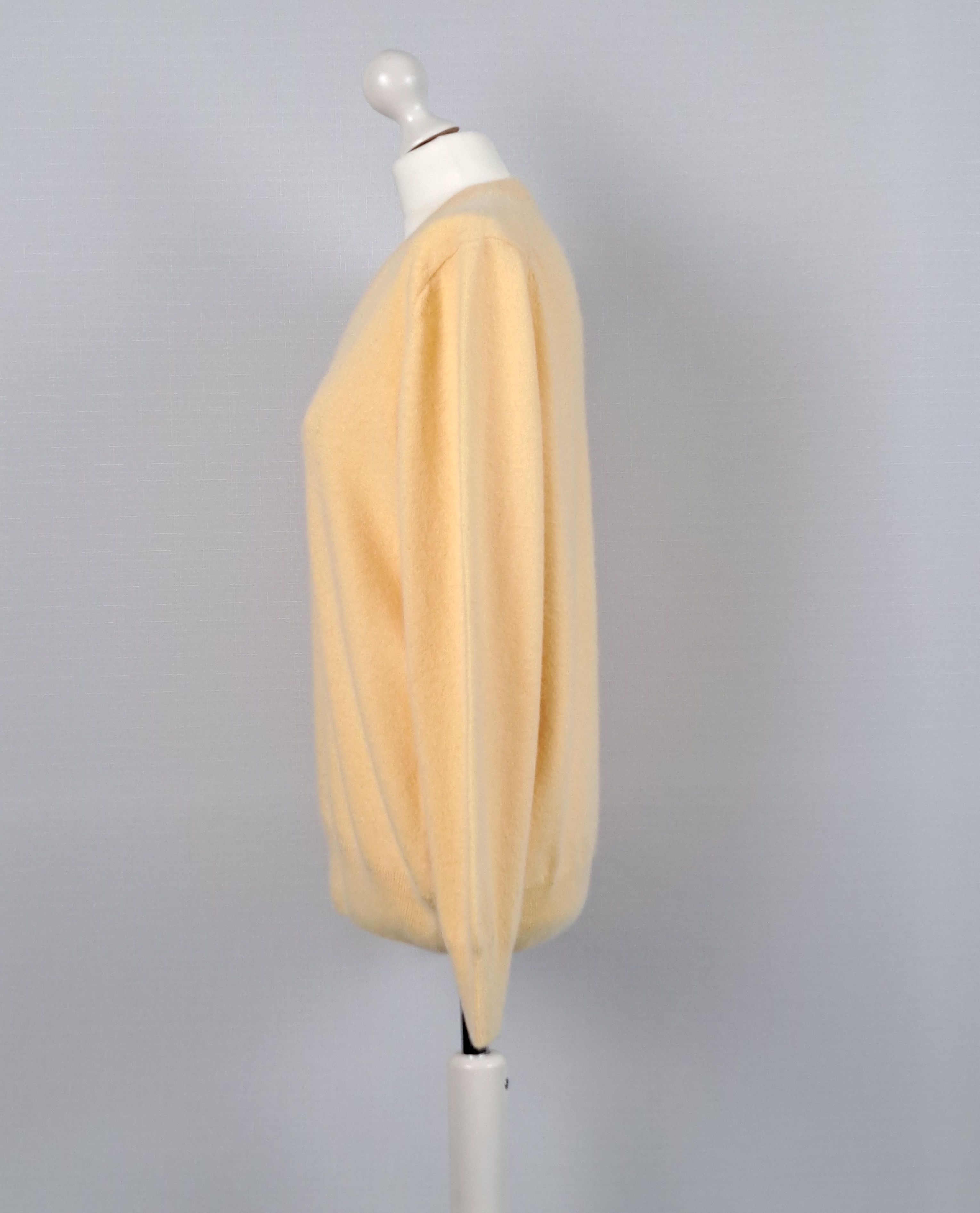 Vintage Vintage YSL Yves Saint Laurent yellow V-Neck mohair sweater. Size US S / EU 44-46 / 1 - 4 Thumbnail