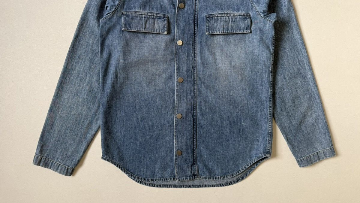 Maison Margiela S/S 19 Washed Blue Zip Denim Utility Shirt Size US M / EU 48-50 / 2 - 9 Thumbnail