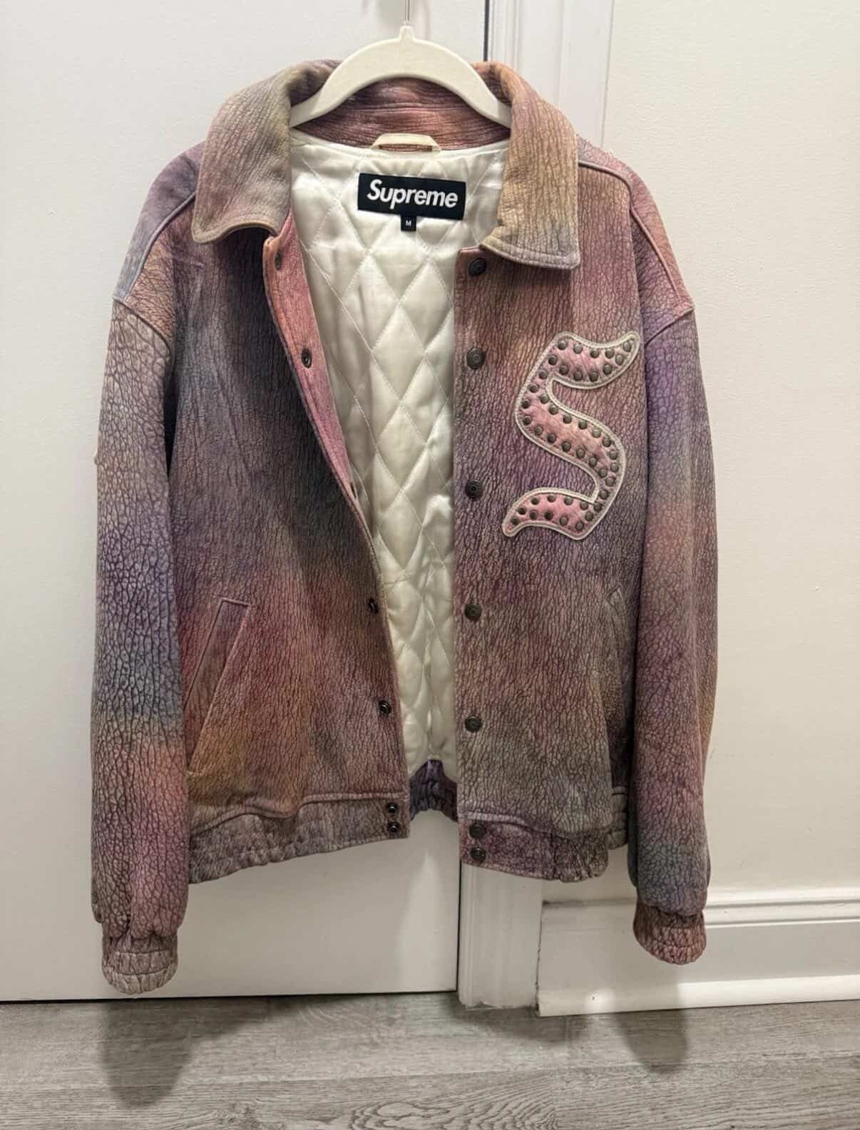Supreme Supreme Pebbled Leather Varsity Jacket Multicolor Size US M / EU 48-50 / 2 - 2 Thumbnail