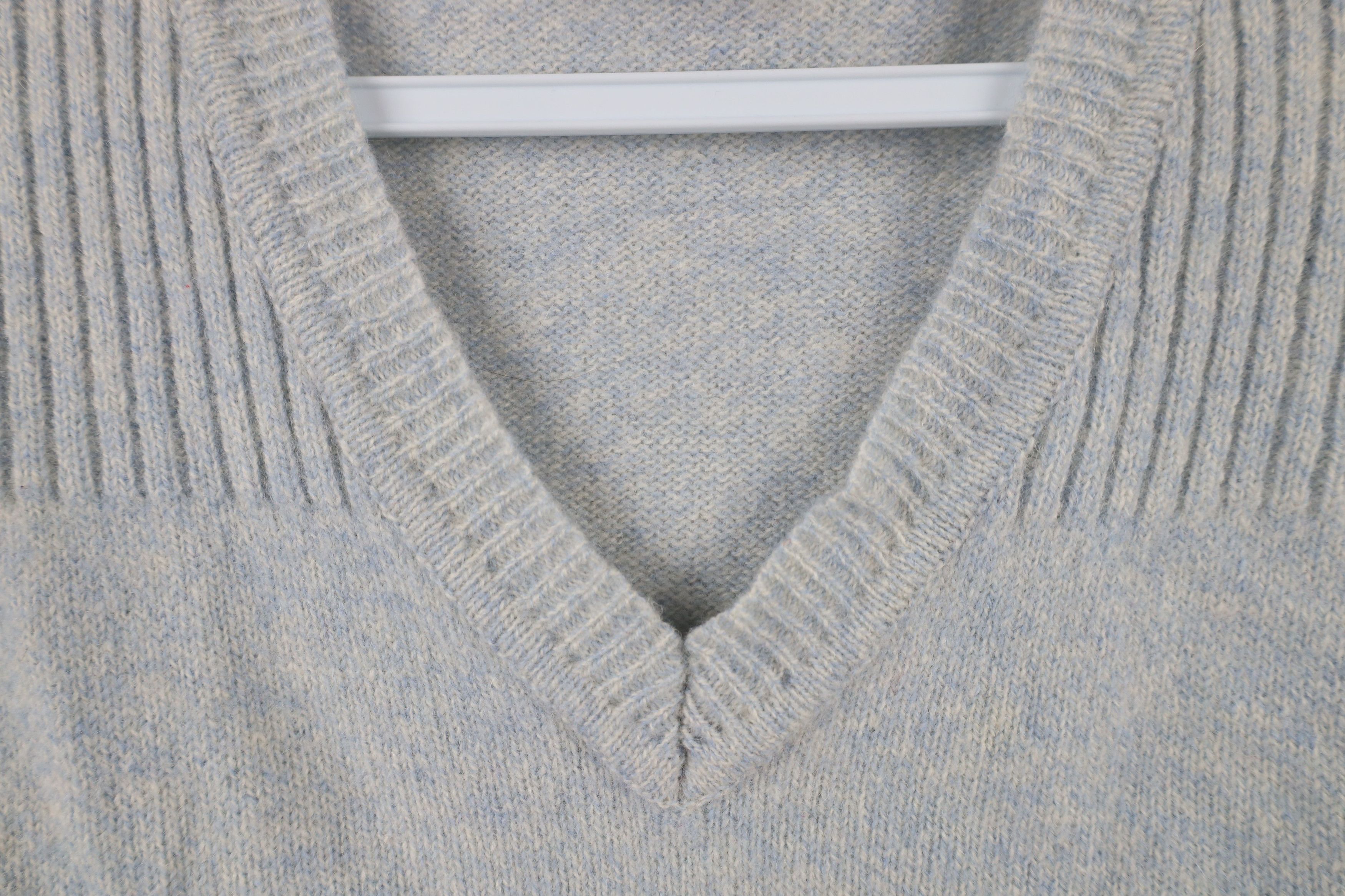 Nautica × Vintage Vintage 90s Nautica Wool Knit V-Neck Sweater Vest Light Blue Size US L / EU 52-54 / 3 - 5 Thumbnail