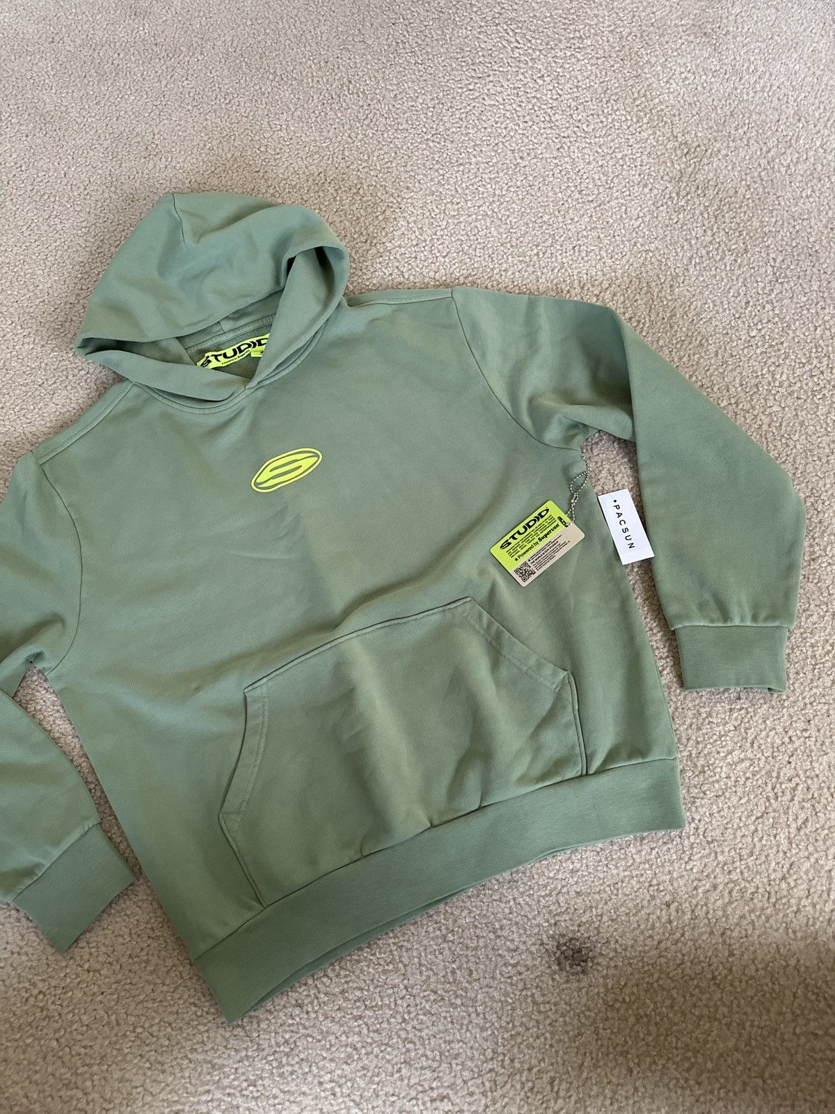 STUDIOUS Studio supervsn studios logo print boxy terry hoodie matcha Size US M / EU 48-50 / 2 - 2 Thumbnail