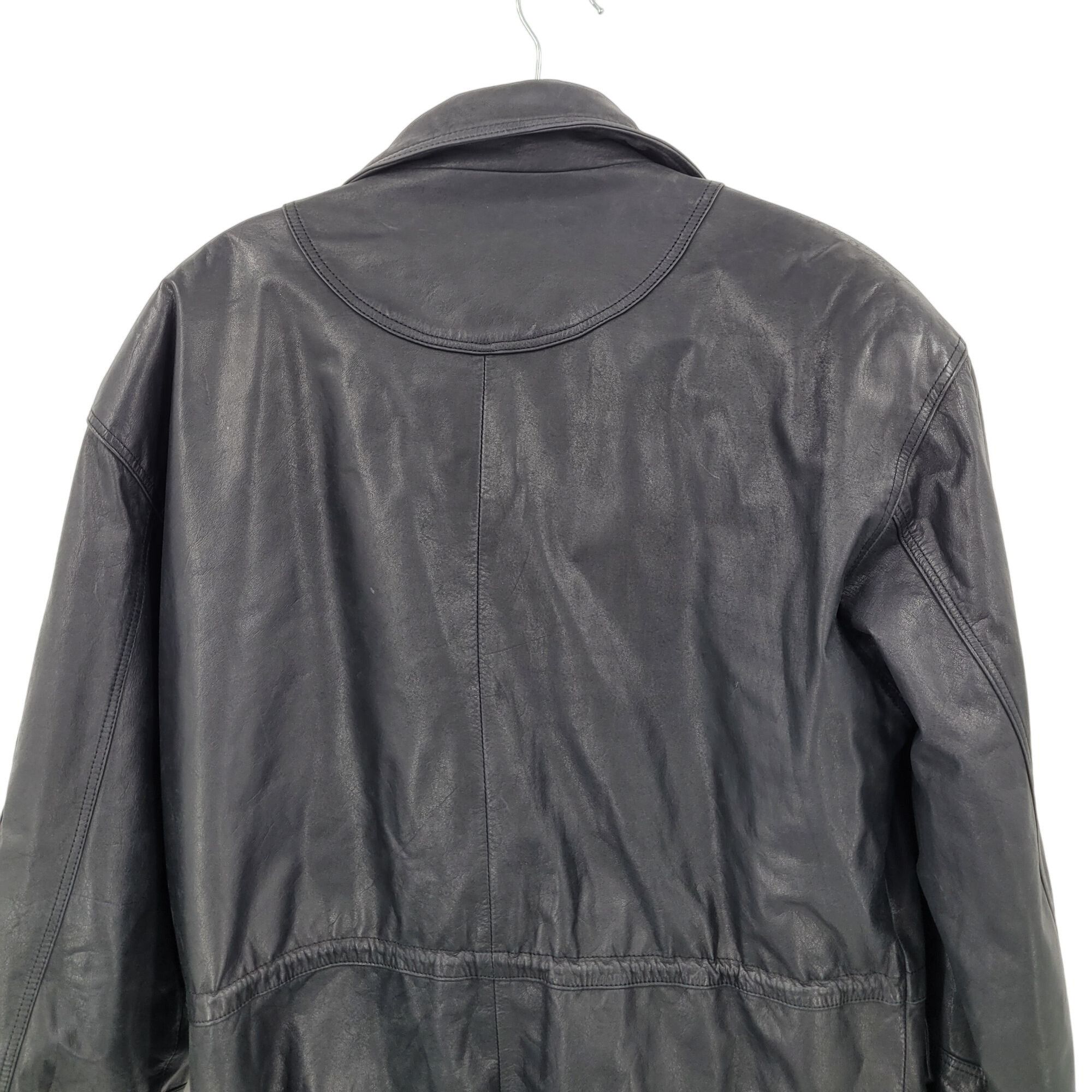 Vintage Vintage Genuine Leather Flight Jacket Mens 48 Black Detaile Size US XXL / EU 58 / 5 - 12 Thumbnail