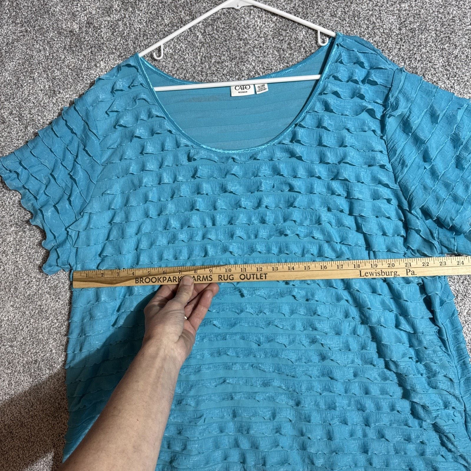 Other Cato Top Womens 26/28W Plus Textured Sheer Overlay Layered Size 4XL / US 24-26 - 3 Thumbnail