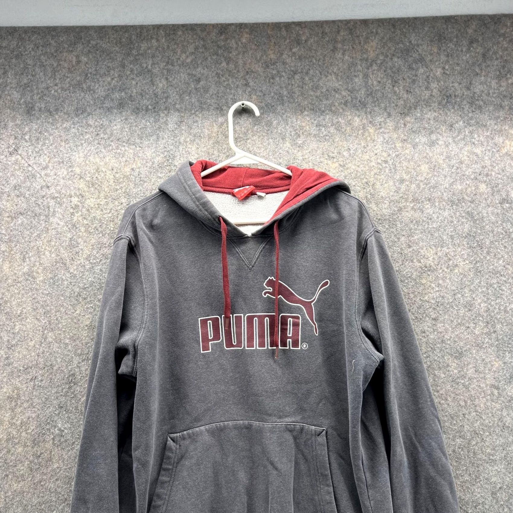 Puma Puma Sweater Men Medium Gray Hooded Pullover Sweatshirt Jacket Logo, Regular Fit, Fleece Cotton, Size M, VINTAGE? No Size US M / EU 48-50 / 2 - 2 Thumbnail