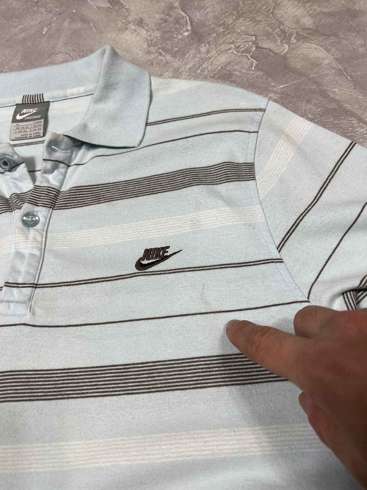 Vintage Vintage Nike Striped Y2k Rugby Long sleeve Size US S / EU 44-46 / 1 - 4 Thumbnail