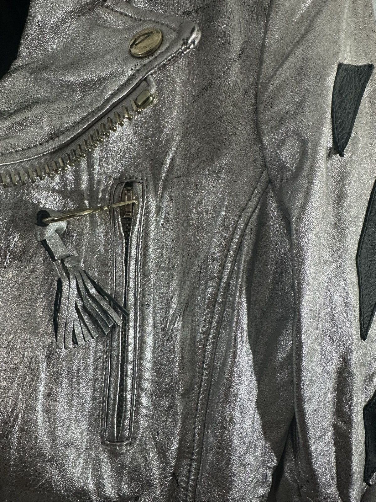 Off-White OFF WHITE SILVER LEATHER JACKET Size US M / EU 48-50 / 2 - 7 Thumbnail
