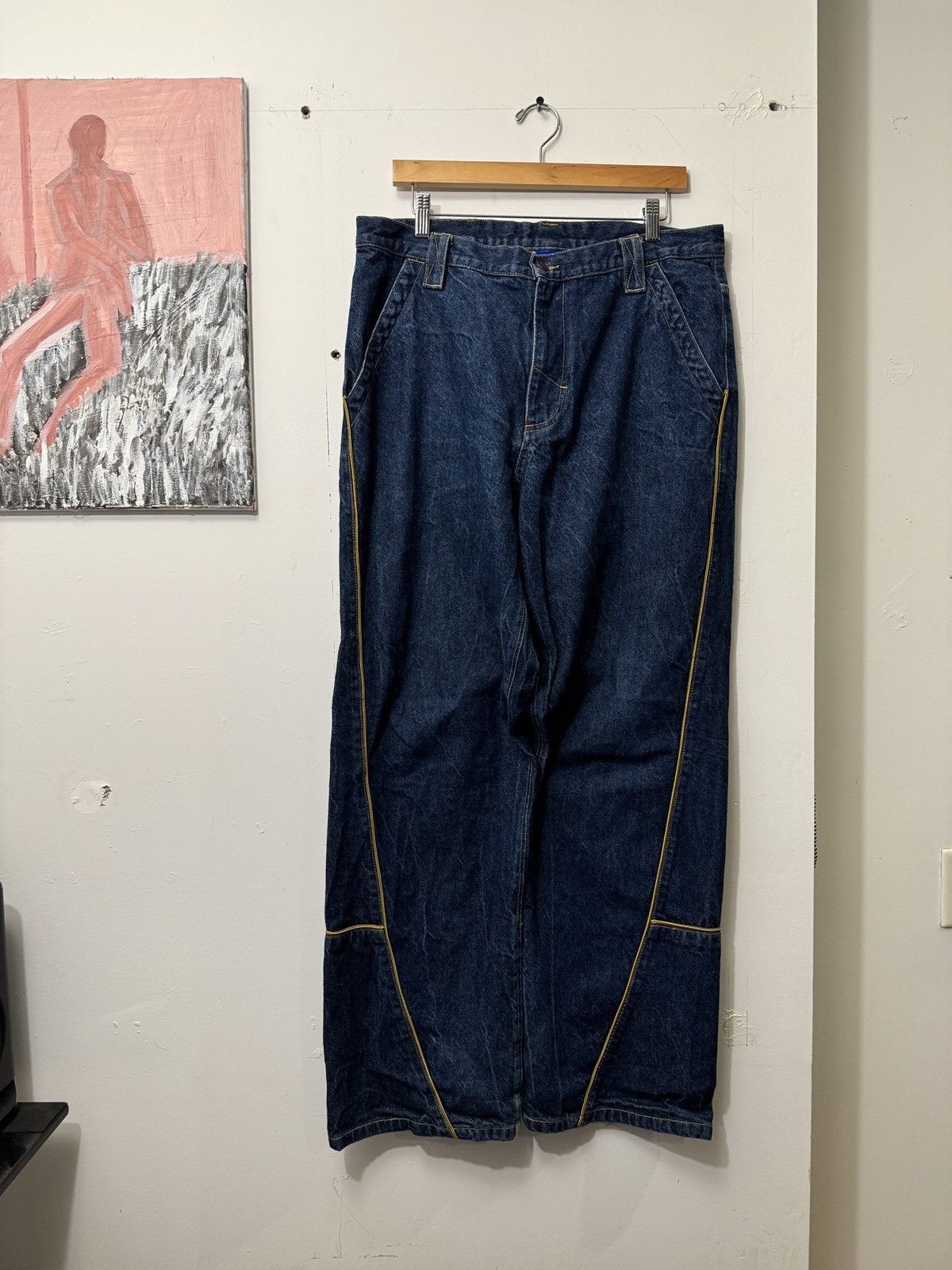 image of Jnco x Vintage Y2K Baggy Sequencer Style Denim Jeans 36 in Blue, Men's