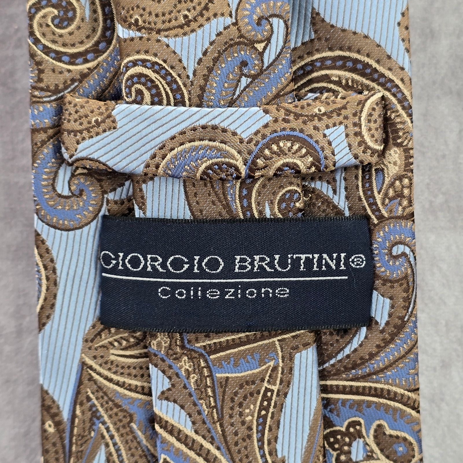 Giorgio Brutini Giorgio Brutini Collezione Brown Floral Paisley Neck Tie Size 28 - 4 Thumbnail