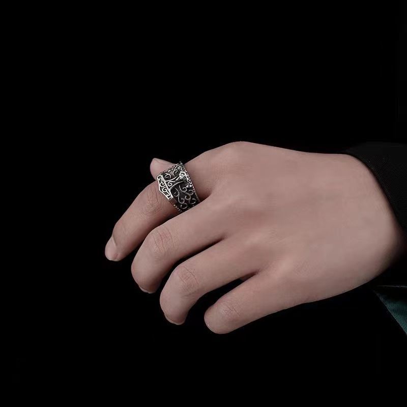 Jewelry Retro Jewelry Rings Open Size Chrome Ring (Size 7-13) Size ONE SIZE - 1 Thumbnail