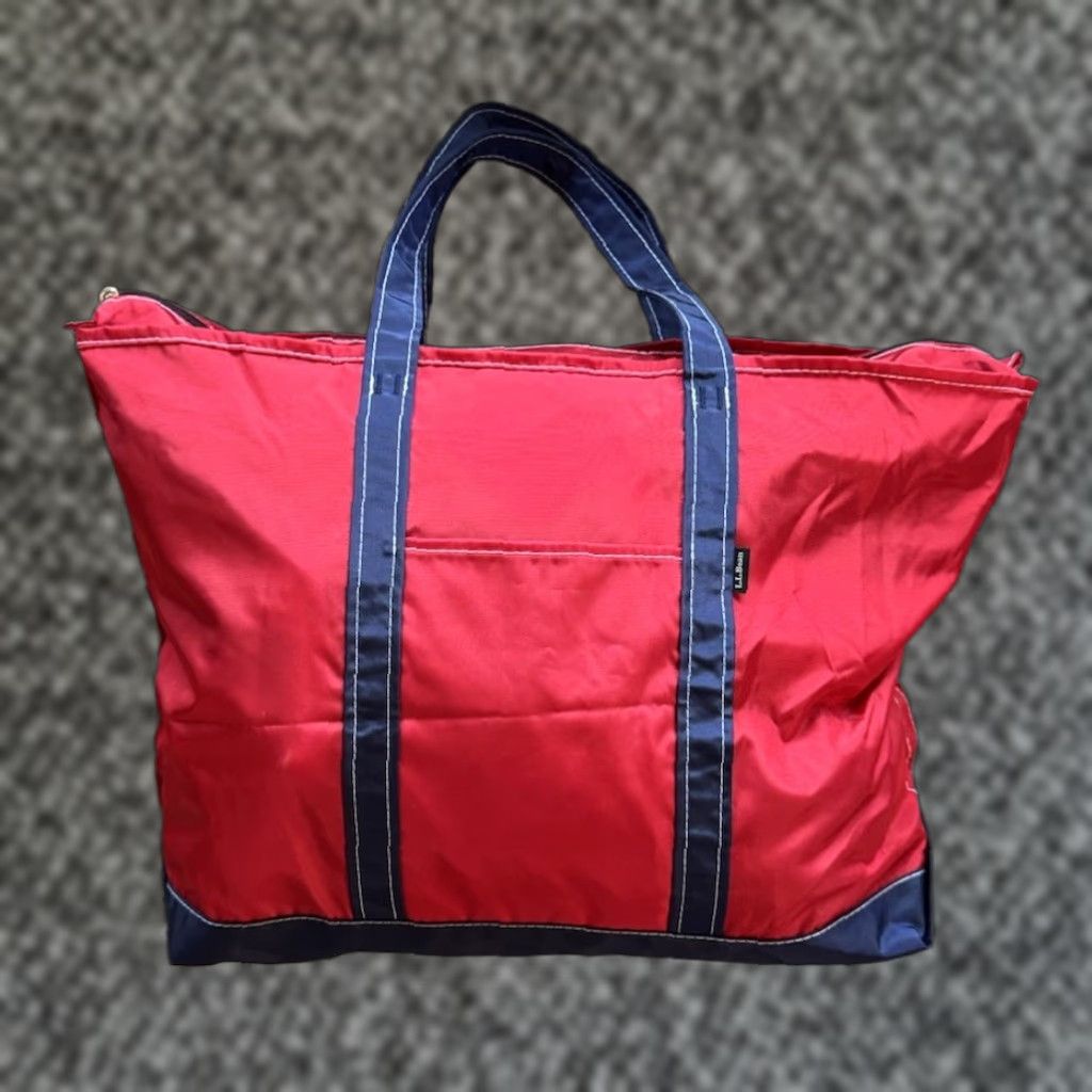 Vintage VINTAGE L.L. Bean Tote Bag Nylon Red Blue Striped XL Zipper Top Womens Size XL / US 12-14 / IT 48-50 - 1 Thumbnail