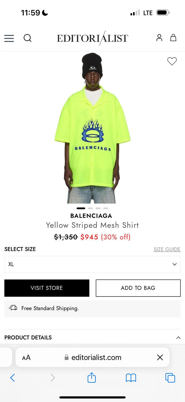 Balenciaga Balenciaga Fluo Yellow Striped Mesh Shirt Size XL Size US XL / EU 56 / 4 - 19 Thumbnail