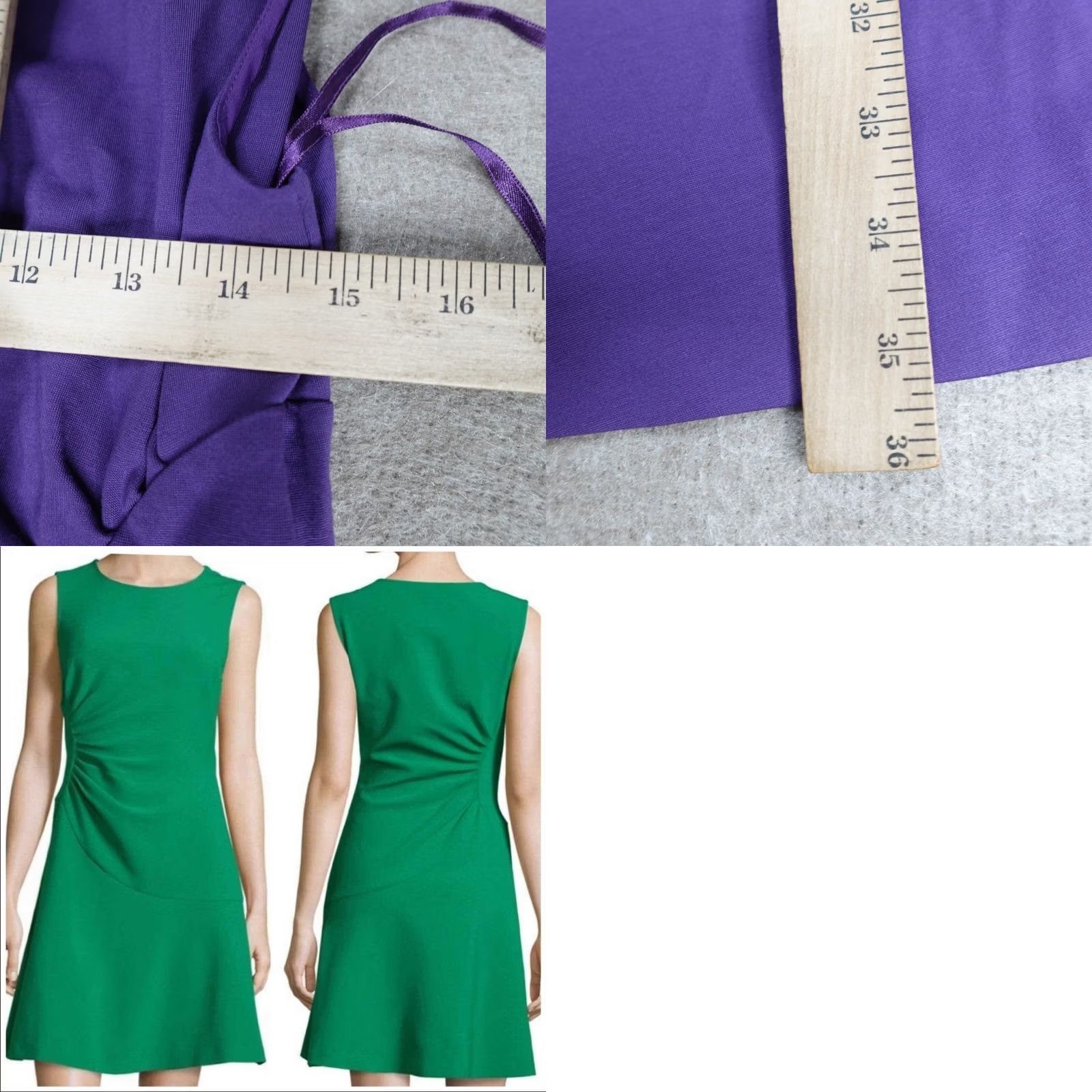 Diane von Furstenberg Diane von Furstenberg Dress 8 Purple Solid Dayna Ruched Fit & Flare Knee Length Womens Size M / US 6-8 / IT 42-44 - 8 Thumbnail