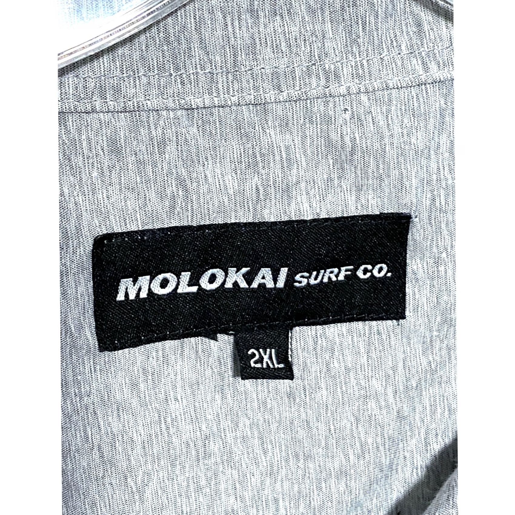 CO Molokai Surf Co Lightning Bolt AOP Pocket Button Shirt Mens 2XL Gray Black Y2K Size US XXL / EU 58 / 5 - 6 Thumbnail