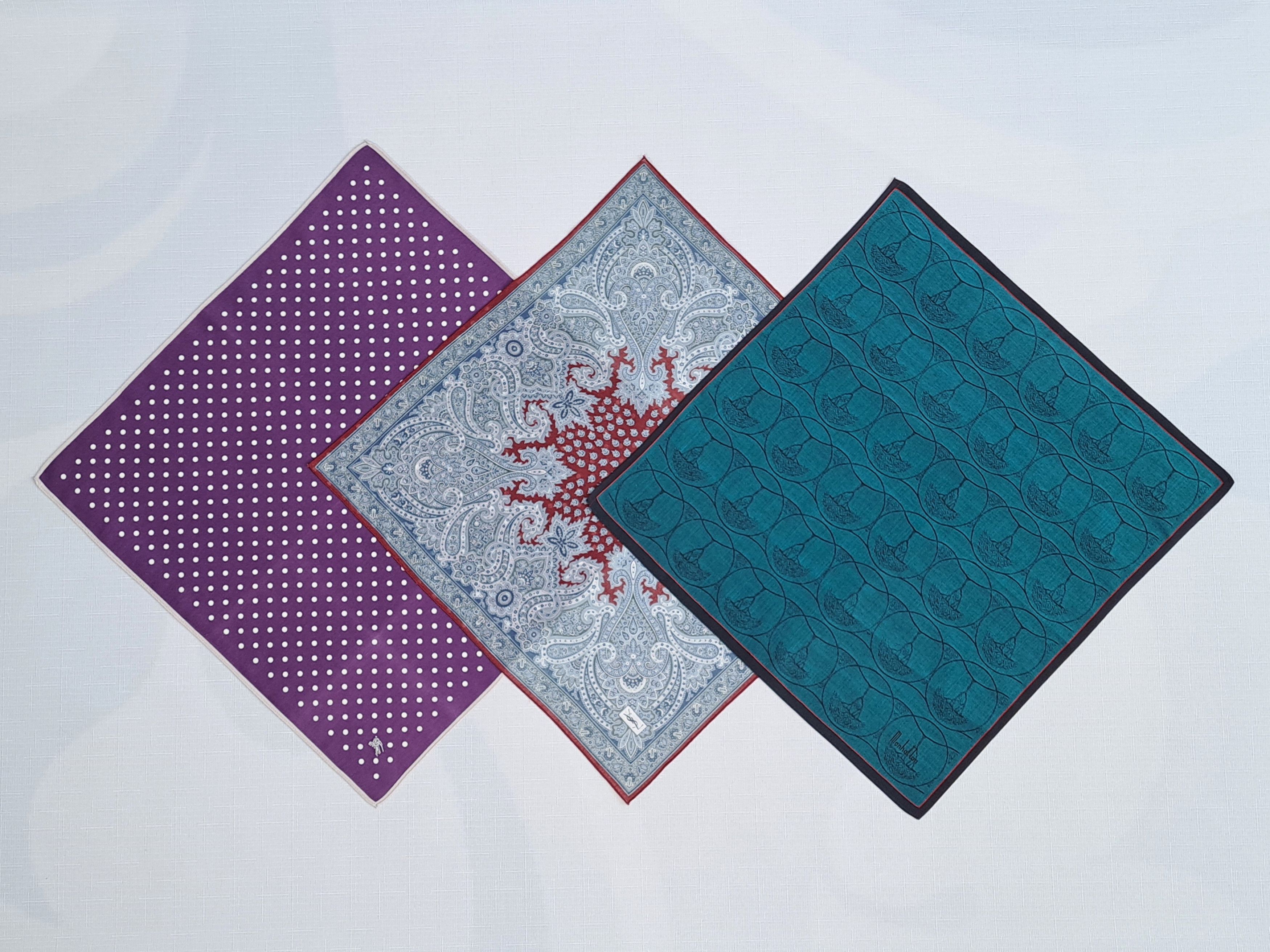 Yves Saint Laurent YSL Burberry Manhattan cotton handkerchief/pocket square. Size ONE SIZE - 4 Thumbnail