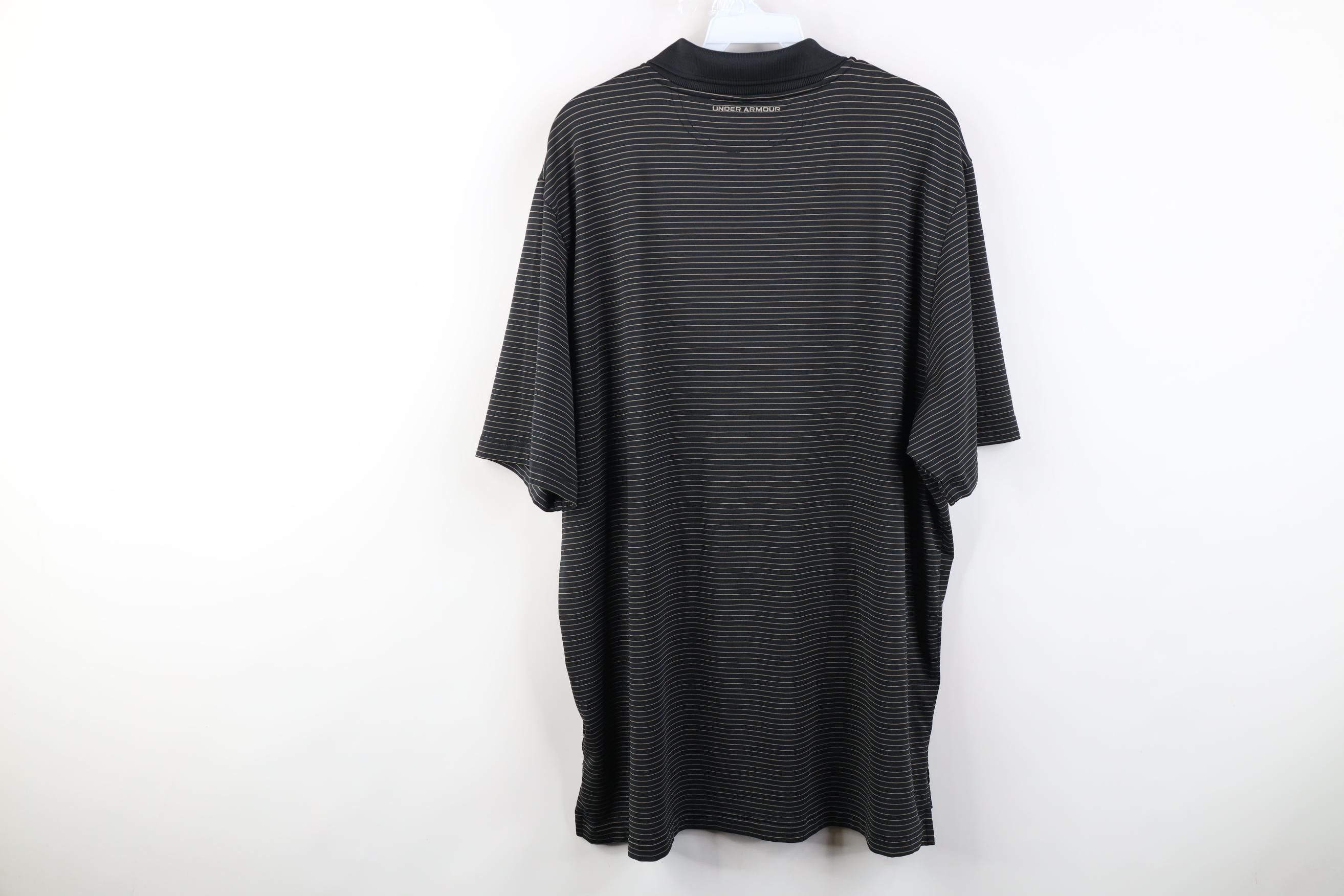 Under Armour Under Armour Pinstriped Collared Golfing Polo Shirt Black Size US XL / EU 56 / 4 - 10 Thumbnail