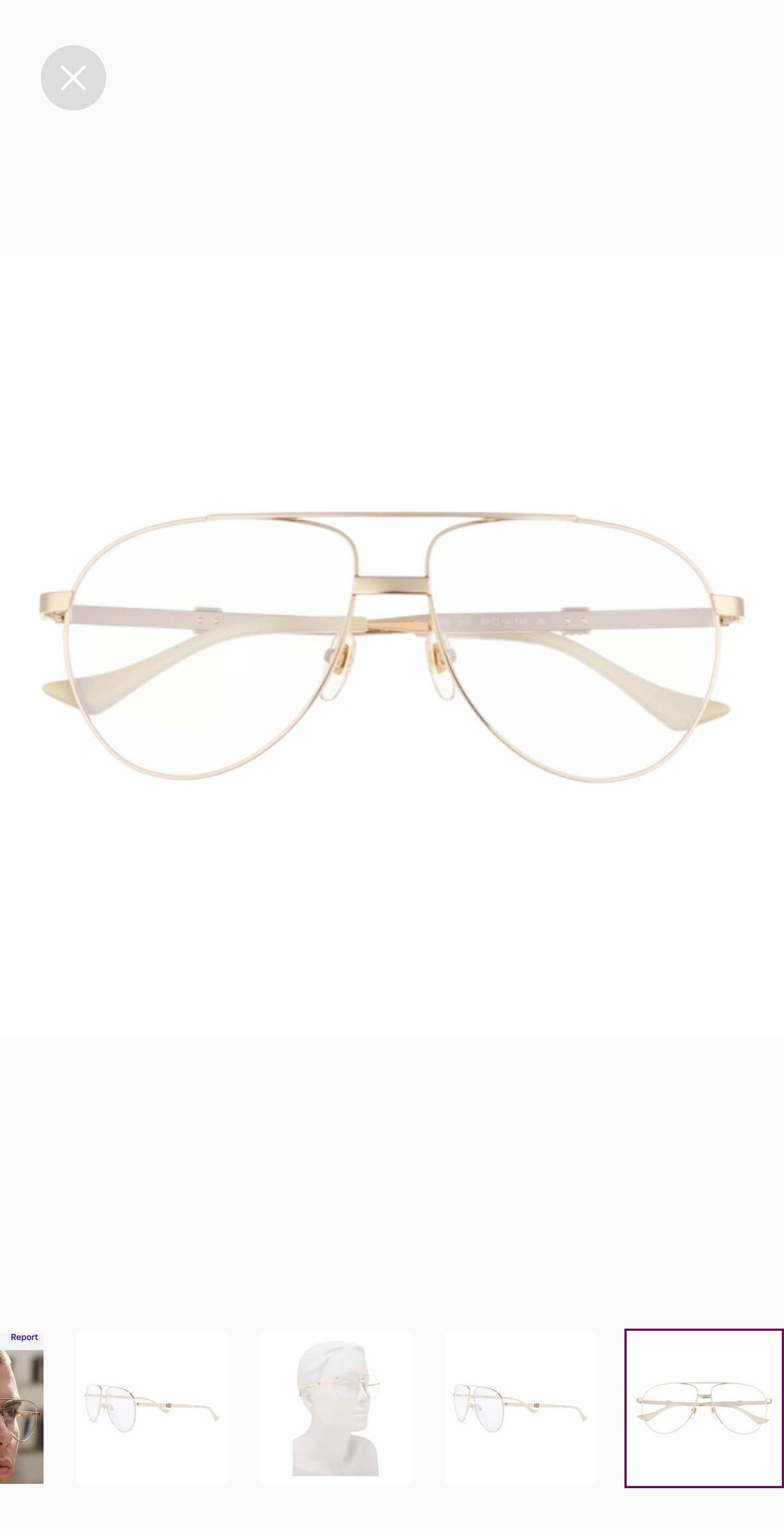 Gucci Gucci Designer Prescribtion Optical Gold-Toned Glasses Japan Size ONE SIZE - 5 Thumbnail