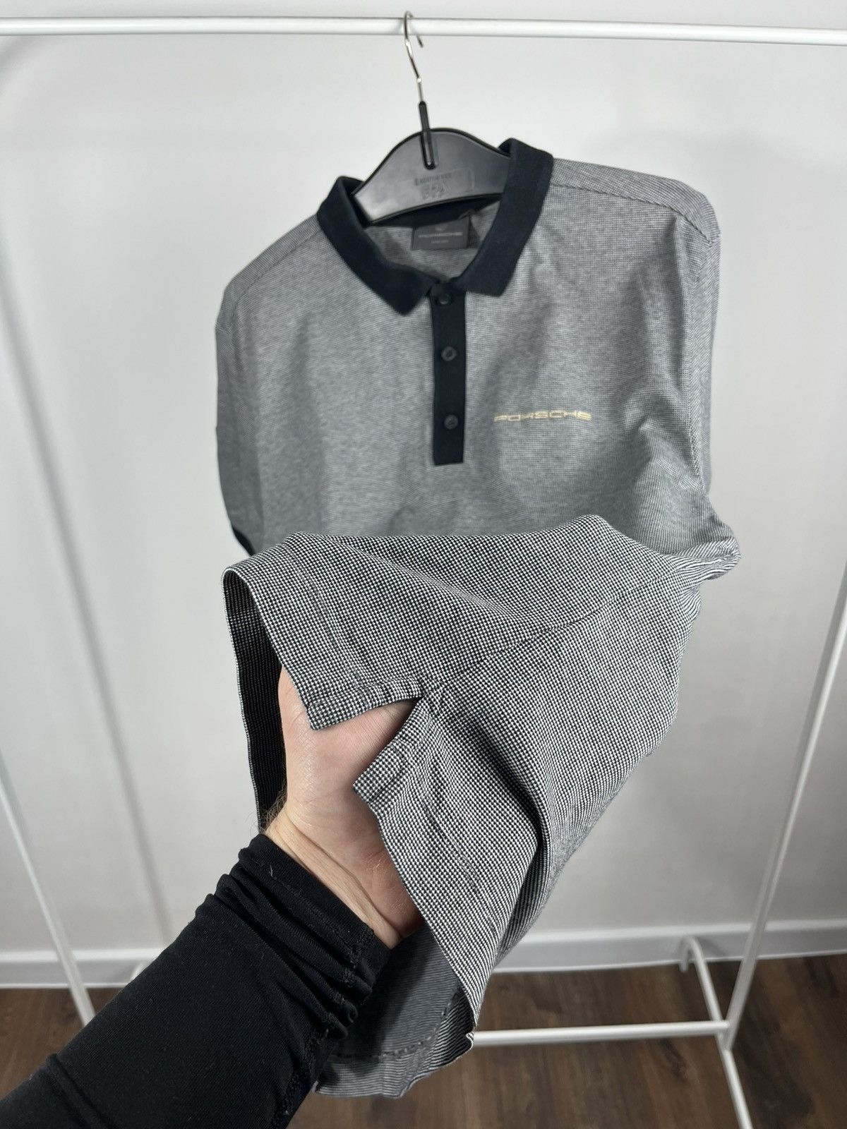 Porsche Design Porsche Grey Polo Shirt Contrast Collar Logo EU M US S Size US M / EU 48-50 / 2 - 6 Thumbnail