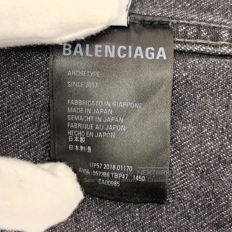 Balenciaga Balenciaga Smoked Grey Logo Letter Distressed Denim Jacket Size XXS / US 00 / IT 34 - 7 Thumbnail