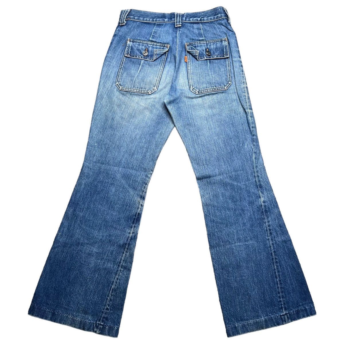 Levi's × Vintage Vtg 70s Levi’s Button Fly Bellbottom Flare Big E Bush Pants Size 29" - 2 Thumbnail