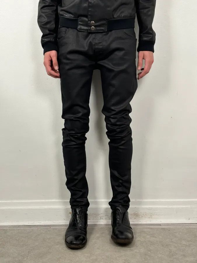 Prada AW2009 Prada Black Slim Waxed Effect Denim Jeans Size US 32 / EU 48 - 2 Thumbnail